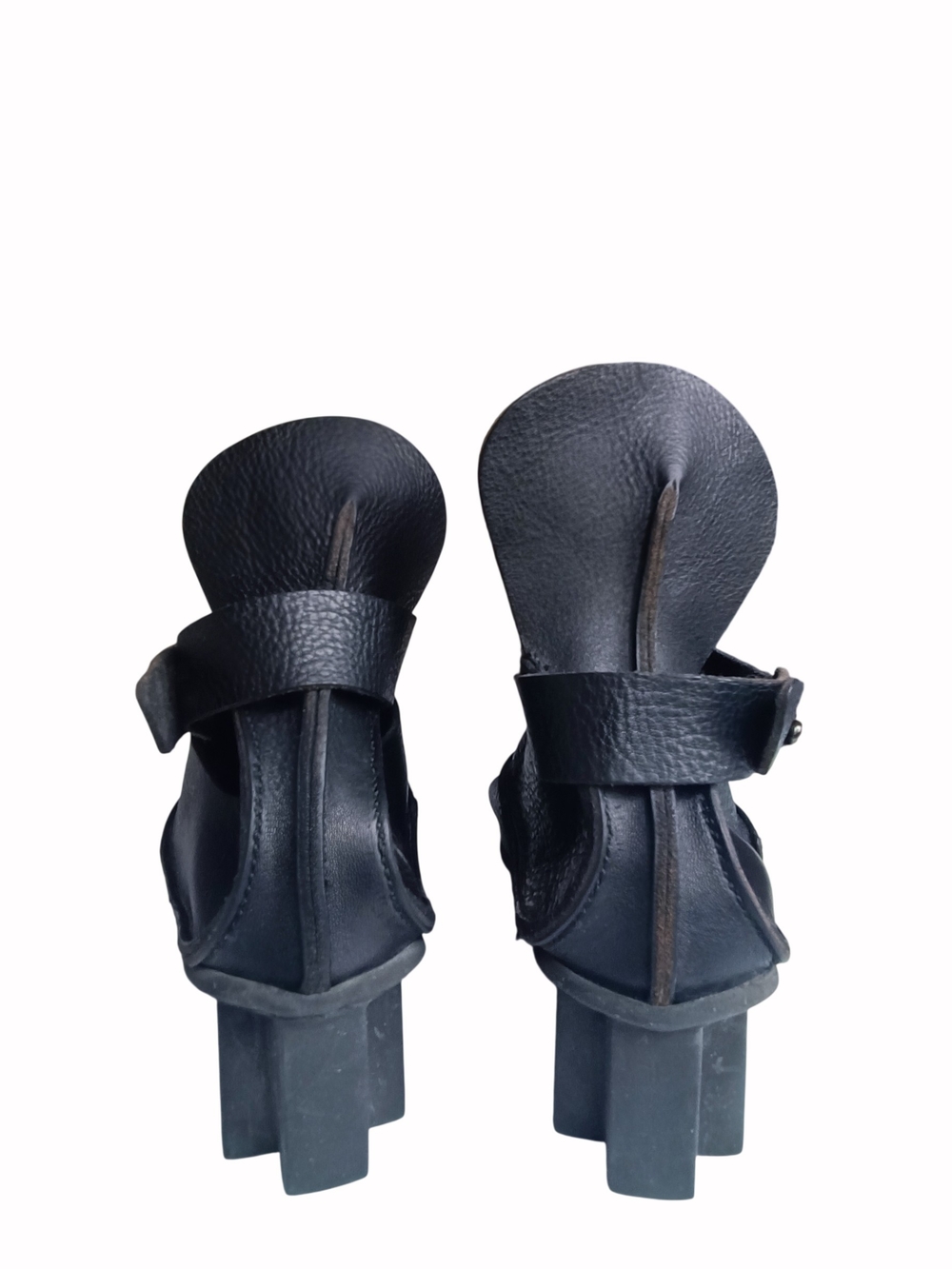 Trippen CHR Black Leather Wrapping Wedge Pumps Avant Garde Size 39 - Picture 3 of 11